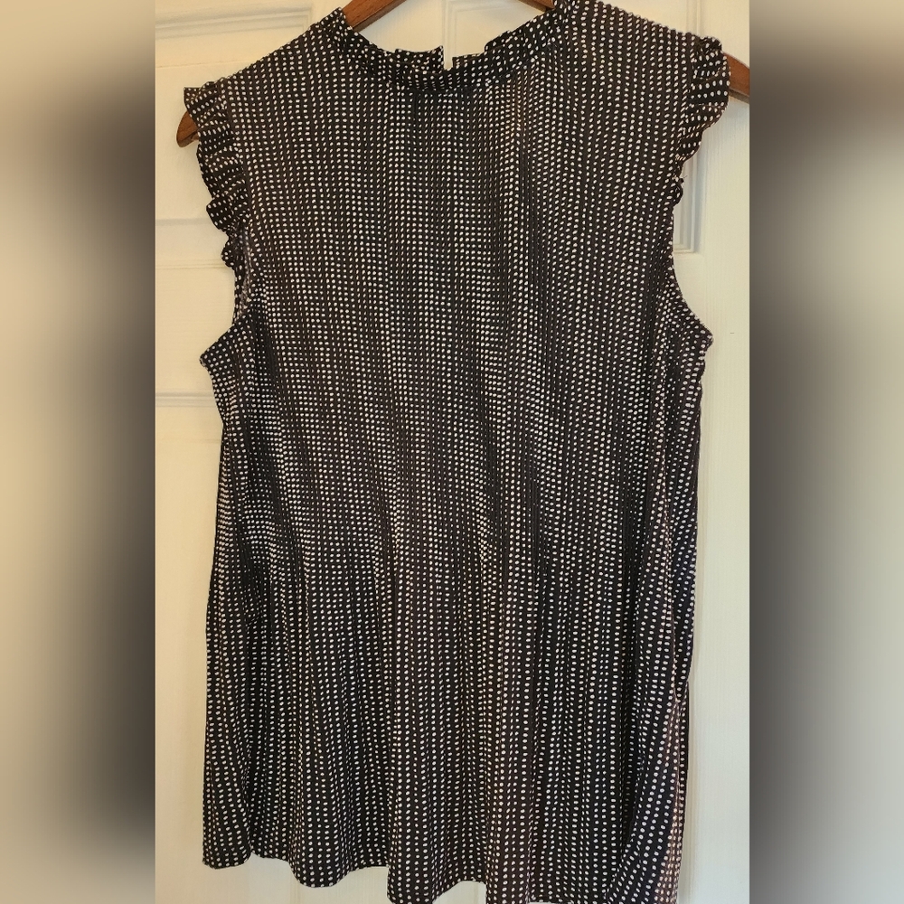 Adrianna Papell Black and White Polka Dot Blouse